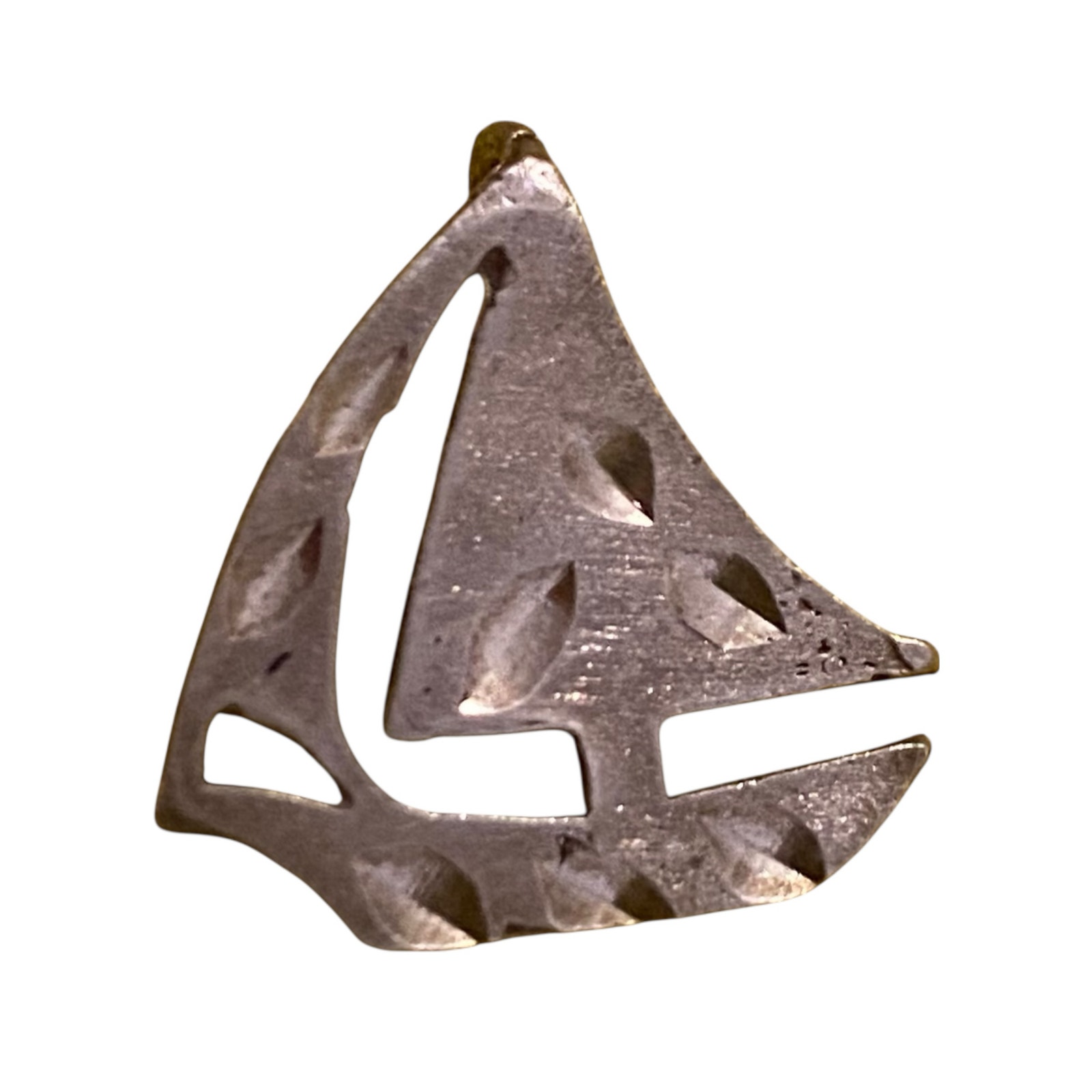 Vintage Sterling Silver Sailboat Pendant Necklace Charm 16$